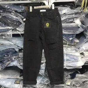 Quần jean đen baggy bigsize kimfashion,quần from rộng lưng cao ulzzang BGD75-115 từ 60-90kg