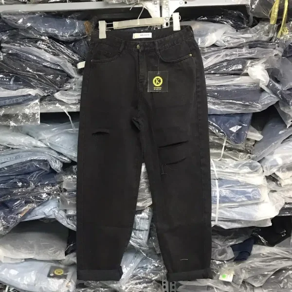 Quần jean đen baggy bigsize kimfashion,quần from rộng lưng cao ulzzang BGD75-115 từ 60-90kg
