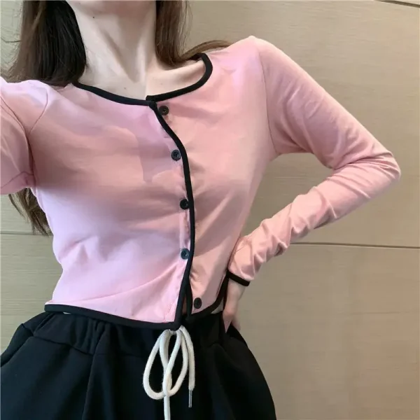 Áo croptop nữ tay dài bigsize 55-90kg kimfashion, Croptop bigsize phong cách Hàn Quốc At09-1 - Hình ảnh 5