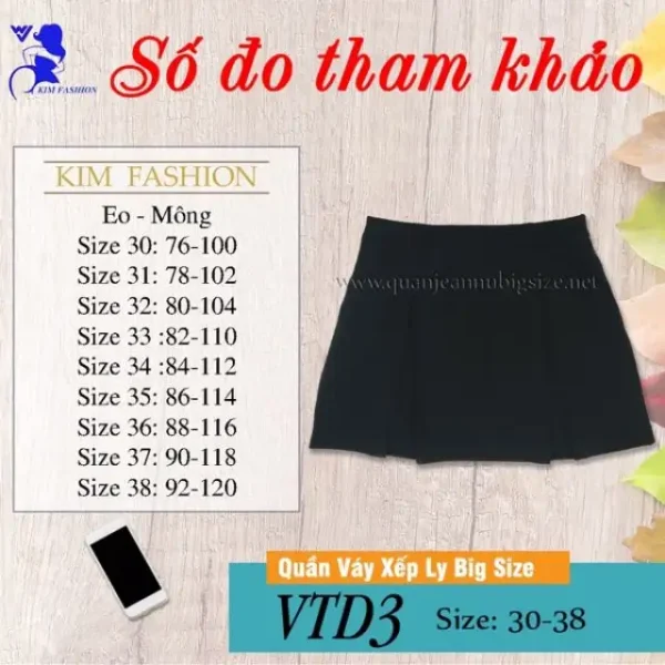 Quần váy bigsize vtd3 30-38 - Hình ảnh 2