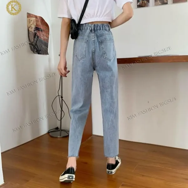 Quần baggy bigsize KimFashion, quần ống rộng cạp lưng cao bigsize 60-90kg BGD51-01 - Hình ảnh 5