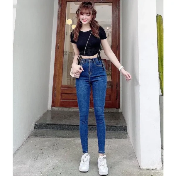 Quần jean bigsize, quần jean ôm co giãn lưng cao 58-85kg KD01 kimfashion - Hình ảnh 3