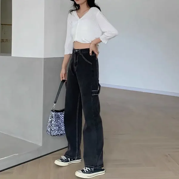 Quần ống rộng bigsize 58-90kg ,quần suông bigsize cạp lưng cao ulzzang KimFashion BGS08-1 - Hình ảnh 4