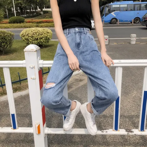 Quần baggy bigsize Kimfashion, Quần ống rộng lưng cao bigsize BGD49-006 Từ 48-90kg - Hình ảnh 3