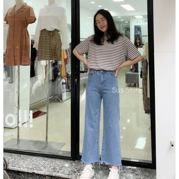Quần ống rộng bigsize ,quần suông bigsize cạp lưng cao ulzzang 60-85kg KimFashion BGS06-1 - Hình ảnh 2