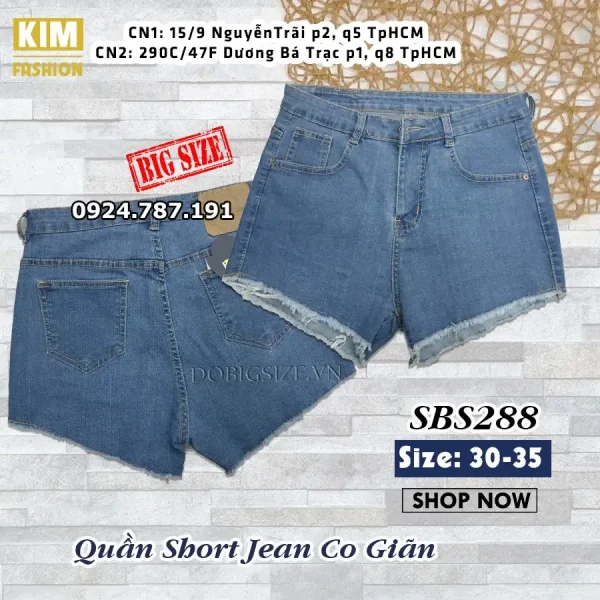 Quần Short Jean Bigsize Co Giãn SBS288 size 30-35 - Hình ảnh 3