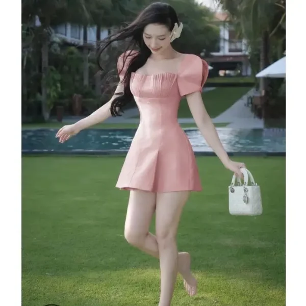 Đầm tay kiểu xếp ly ngực Bigsize 55-85kg MS:1965 - Hình ảnh 3