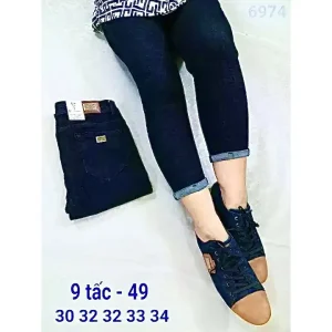 Quần jean nữ bigsize 9 tấc size 30-35 -9T-Xanh Đen Kim Fashion