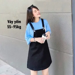 Yếm váy bigsize kaki không giãn, YVD16 size 55-95kg