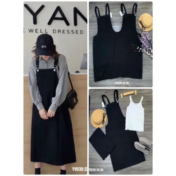 Váy yếm kaki bigsize 55-80kg form a xoè kimfashion - hoả tốc hcm - Hình ảnh 5