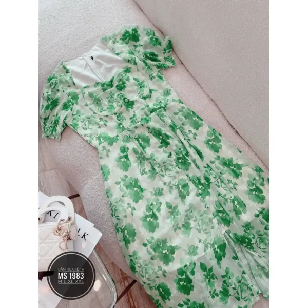 Đầm hoa xẻ tà maxi dễ thương Bigsize 55-85kg MS:1983 - Hình ảnh 4