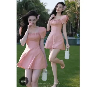 Đầm tay kiểu xếp ly ngực Bigsize 55-85kg MS:1965
