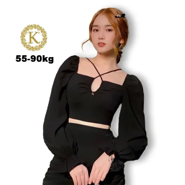 Áo croptop bigsize nữ,áo kiểu croptop bigsize tay dài trể vai AC05 - Hình ảnh 2