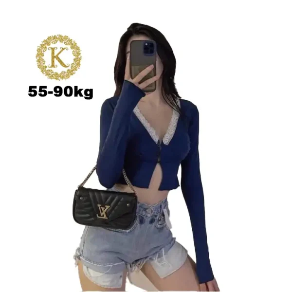 áo kiểu bigsize KimFashion, croptop tay dài bigsize form ôm style hàn quốc nữ - Hình ảnh 3