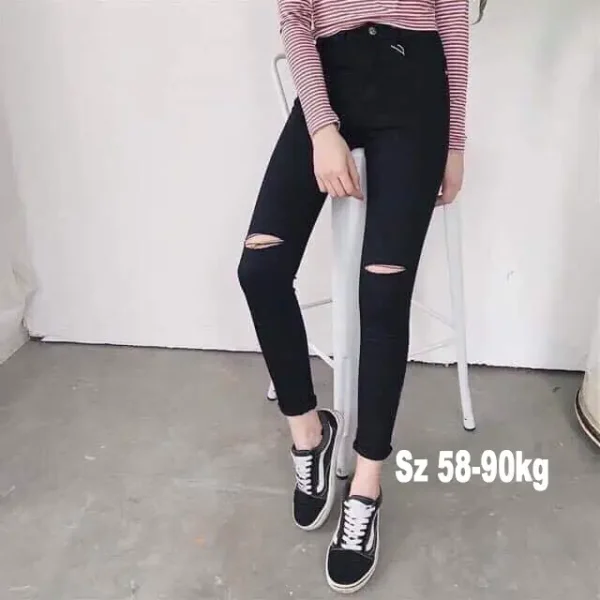 Quần jean đen bigsize KimFashion lưng cao co giãn chất jean cao cấp fullsize 58-90kg KDDRG01