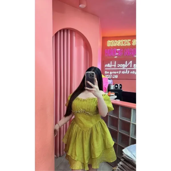 ĐẦM TRỄ VAI ĐŨI 2 TẦNG BIGSIZE . - Hình ảnh 2