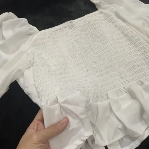 Áo croptop bigsize nữ 55-90kg KimFashion, croptop bigsize tay dài trể vai AC06 - Hình ảnh 3