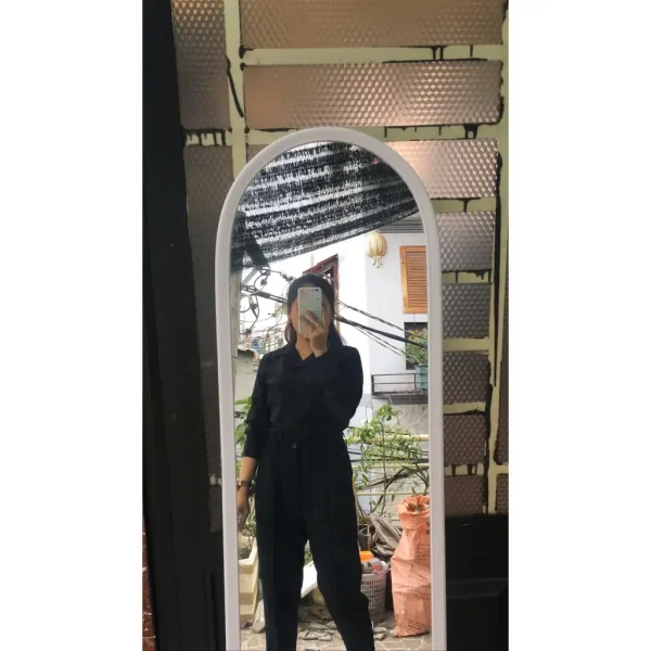 Áo Sơ Mi Đen Kiểu Nút Xéo Cho Nữ - Hình ảnh 2