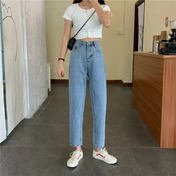 Quần baggy bigsize KimFashion, quần ống rộng cạp lưng cao form ulzzang hàn quốc - Hình ảnh 4