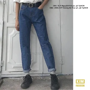 Quần baggy bigsize Kimfashion, Quần baggy from rộng lưng cao BGD Đậm-45 Từ 60-90kg