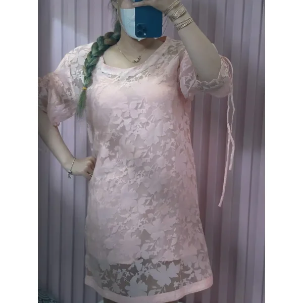SET ĐẦM ZARA HỒNG TAY RÚT PHỒNG - Hình ảnh 3