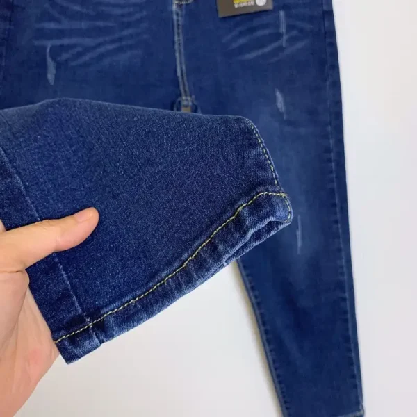 Quần jean nữ bigsize kimfashion, quần jean nữ lưng cao co giãn big size Kl02-2 56-75kg - Hình ảnh 4