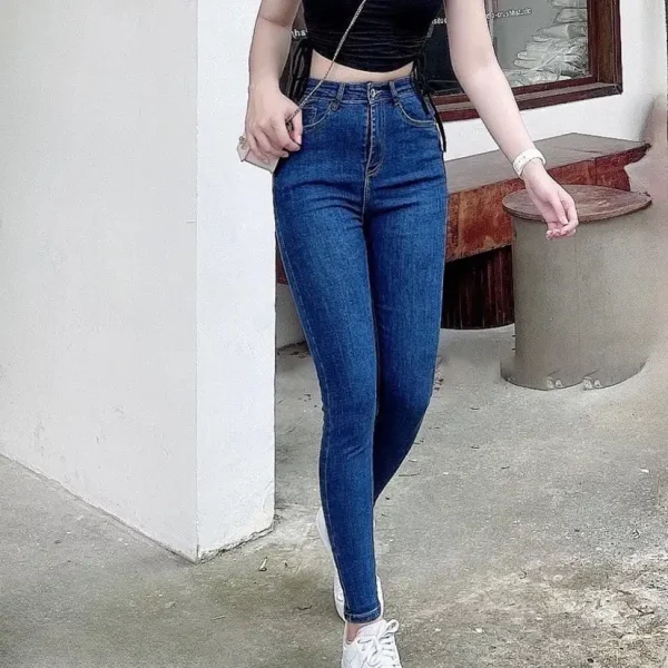 Quần jean bigsize, quần jean ôm co giãn lưng cao 58-85kg KD01 kimfashion