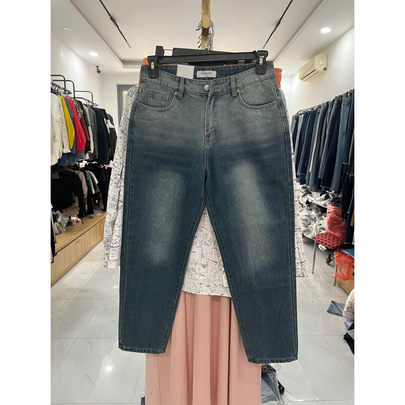 Quần jean baggy bigsize 50-75kg form ống rộng ulzang cạp vừa kimbigsize BGD80 - Ảnh 6