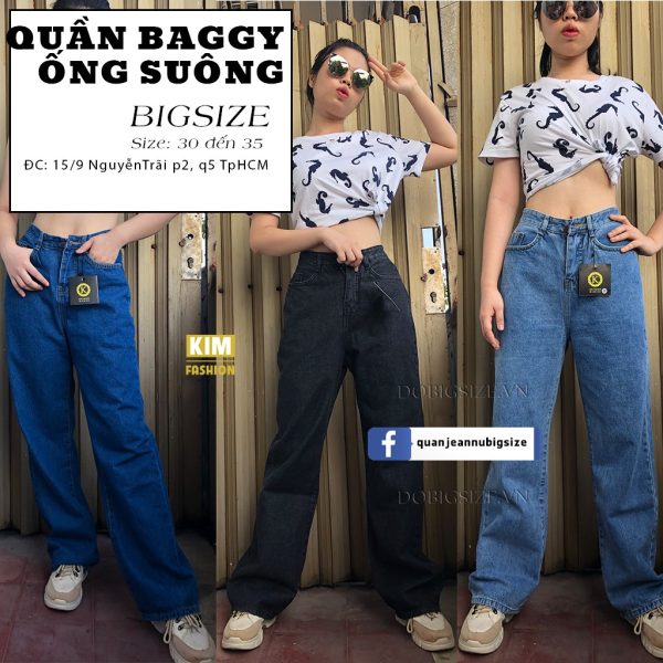 Quần Ống Suông Bigsize 3 Màu BGS01 | Size 30-35 | KIM FASHION
