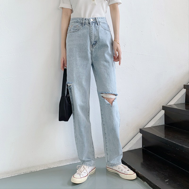 Quần Baggy - Quần Jean Baggy Nữ Cạp Cao Phong Cách Street Style Fullsize 45-90kg BGD51-10034 - Ảnh 5
