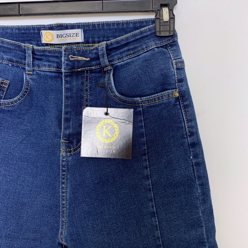 Quần jean nữ bigsize kimfashion, quần jean nữ co giãn lưng cao big size Kl01-2 56-75kg - Ảnh 5
