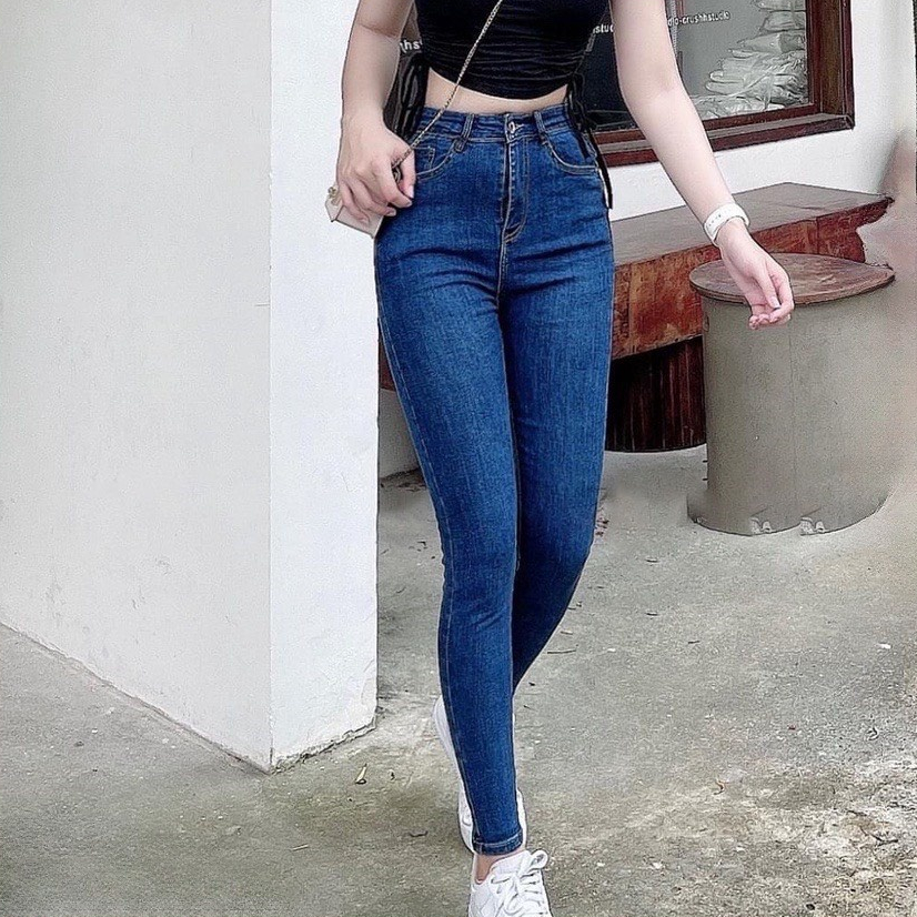 Quần jean bigsize, quần jean ôm co giãn lưng cao 58-85kg KD01 kimfashion