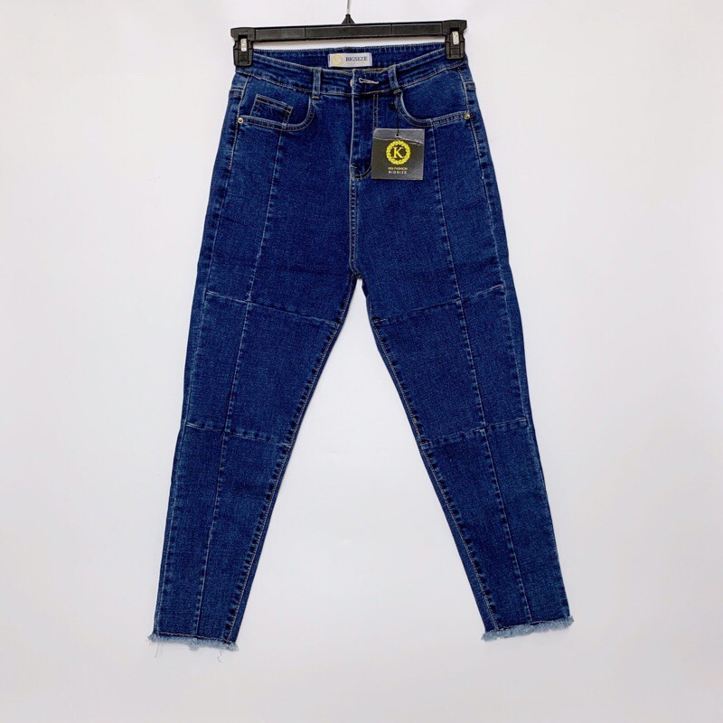 Quần jean nữ bigsize kimfashion, quần jean nữ co giãn lưng cao big size Kl01-2 56-75kg - Ảnh 3