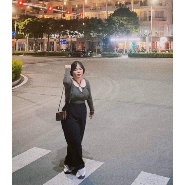 Áo croptop nữ tay dài bigsize 55-90kg kimfashion, Croptop bigsize giãn phong cách Hàn Quốc - Ảnh 4