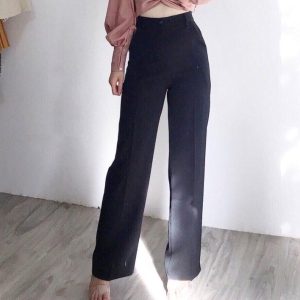 Quần tây cullotes bigsize KimFashion, quần tây ống suông rộng công sở bigsize 55-90kg