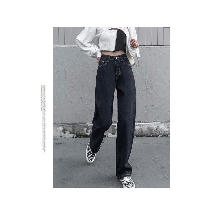 Quần jean ống rộng bigsize ,quần suông bigsize cạp lưng cao qua rốn 60-85kg KimFashion BGS06 - Ảnh 3