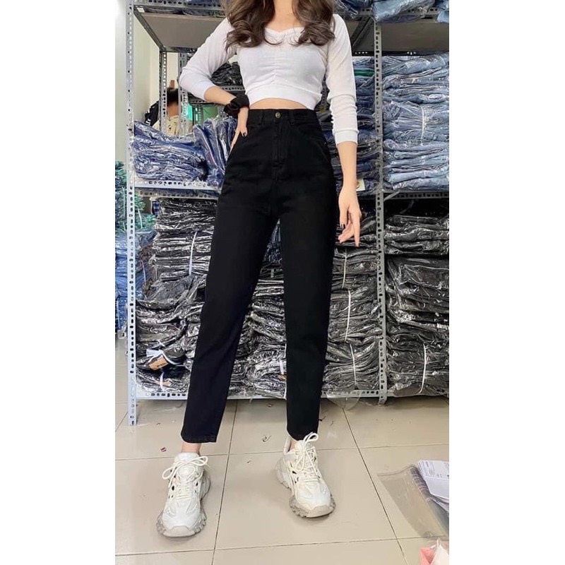 Quần jean baggy đen bigsize 46-88kg KimFashion , quần ống rộng from uzllang Hàn Quốc BGD75-hoả tốc hcm