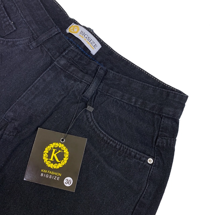 Quần jean đen baggy bigsize kimfashion, quần form rộng ulzzang lưng cao BGD75-96 từ 58-90kg - Ảnh 7