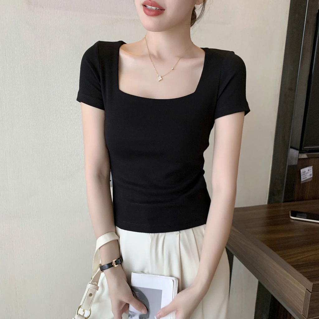 Áo croptop nữ tay ngắn bigsize 55-90kg kimfashion, Croptop bigsize phong cách Hàn Quốc ATN01 - Ảnh 3