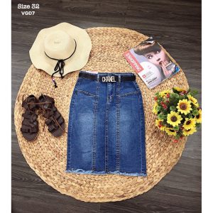 Chân Váy Jean Bigsize Co Giãn VGD7 Size 32-38