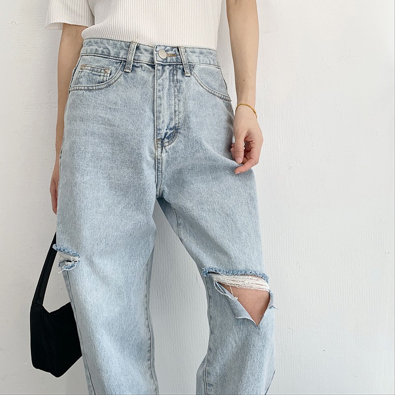 Quần Baggy - Quần Jean Baggy Nữ Cạp Cao Phong Cách Street Style Fullsize 45-90kg BGD51-10034 - Ảnh 3