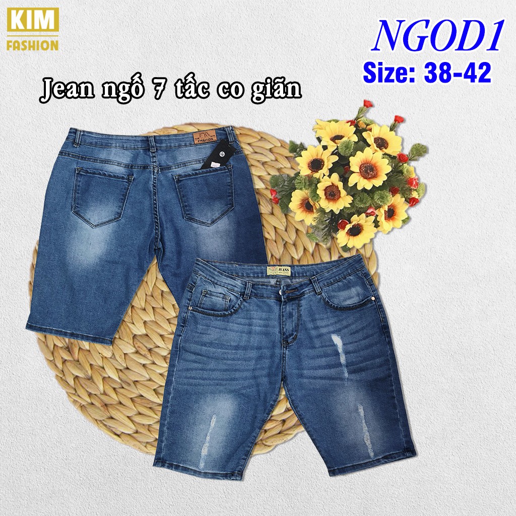 Quần Jean Ngố 7 tấc bigsize co giãn NGOD1 Size 38-42