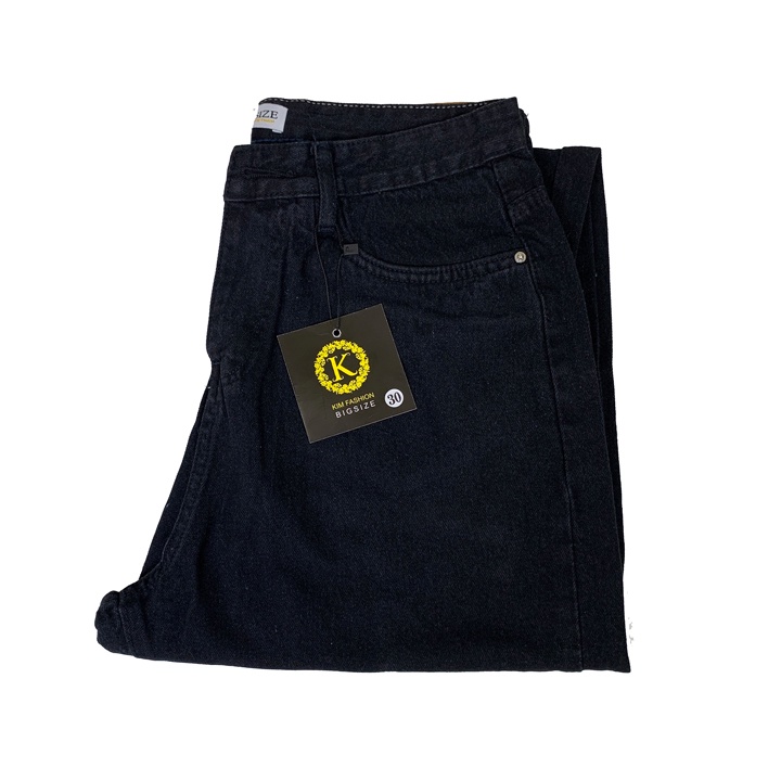 Quần jean đen baggy bigsize kimfashion, quần form rộng ulzzang lưng cao BGD75-96 từ 58-90kg - Ảnh 2