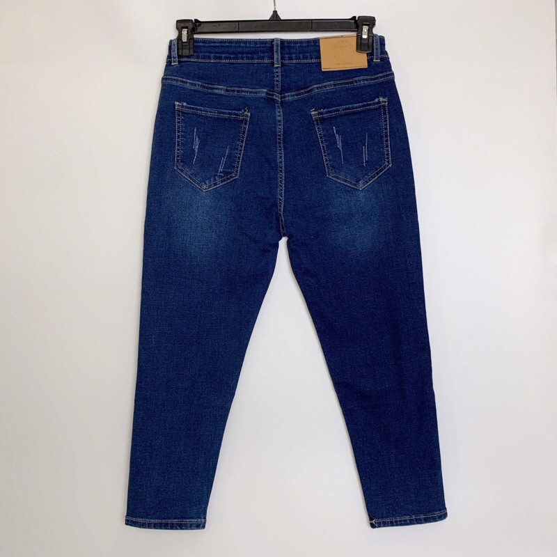 Quần jean nữ bigsize kimfashion, quần jean nữ lưng cao co giãn big size Kl02-2 56-75kg - Ảnh 2