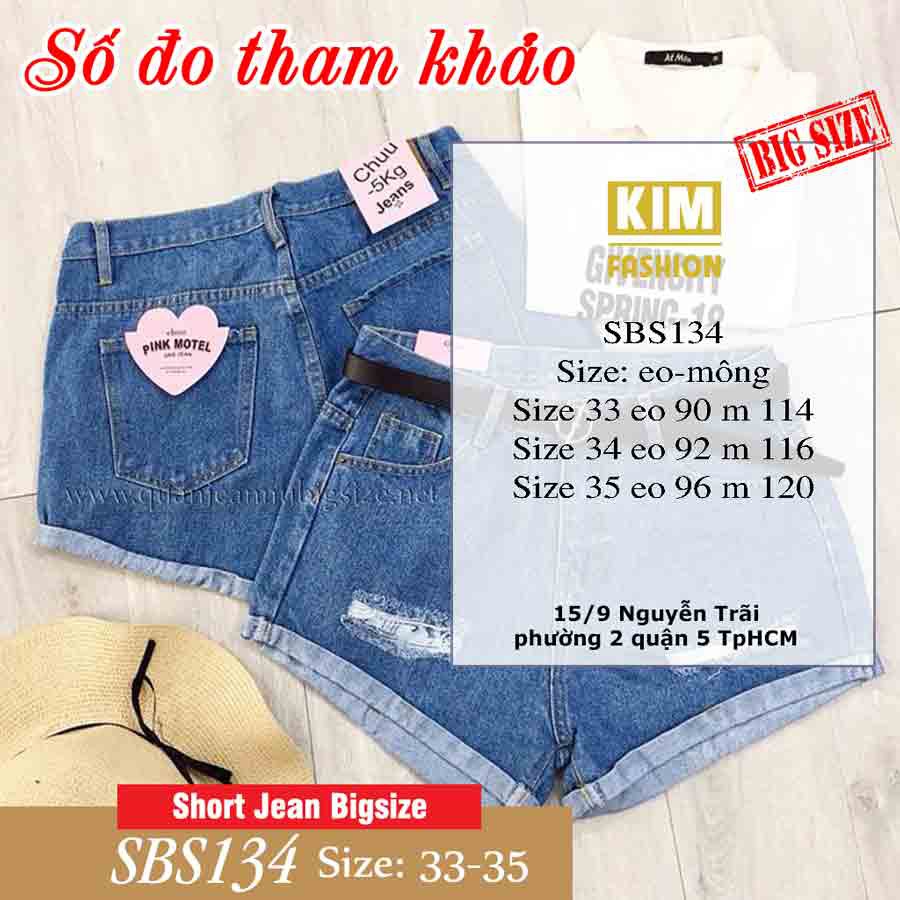 Short Jean Bigsize SBS134 Size 33-35 - Ảnh 2