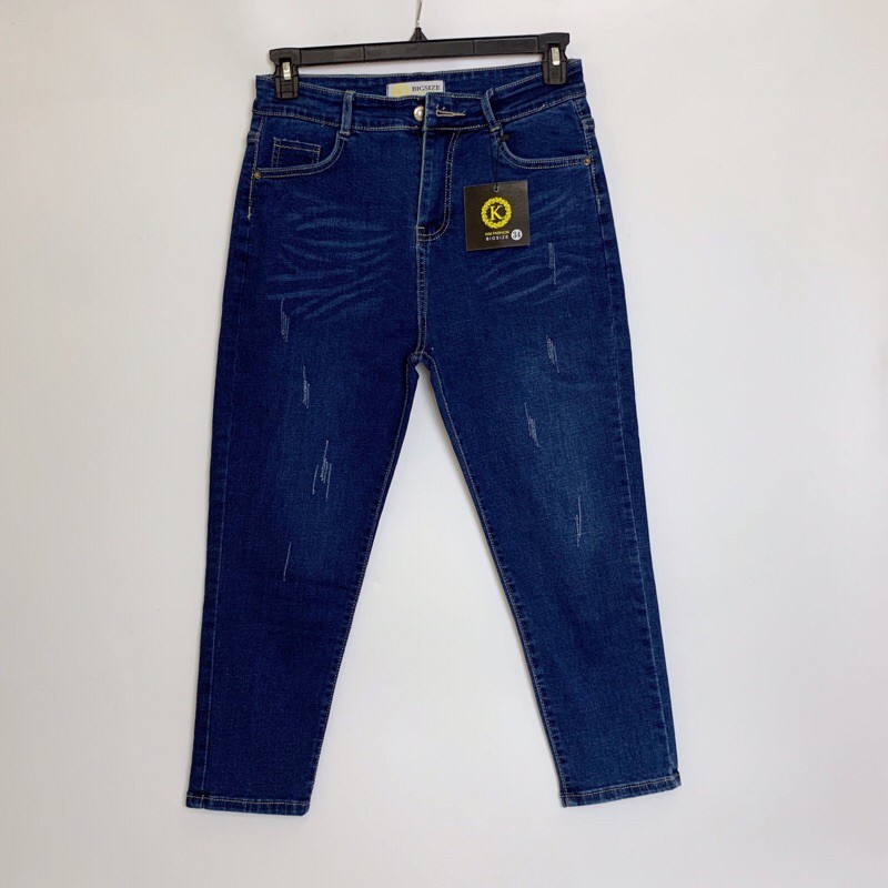 Quần jean nữ bigsize kimfashion, quần jean nữ lưng cao co giãn big size Kl02-2 56-75kg