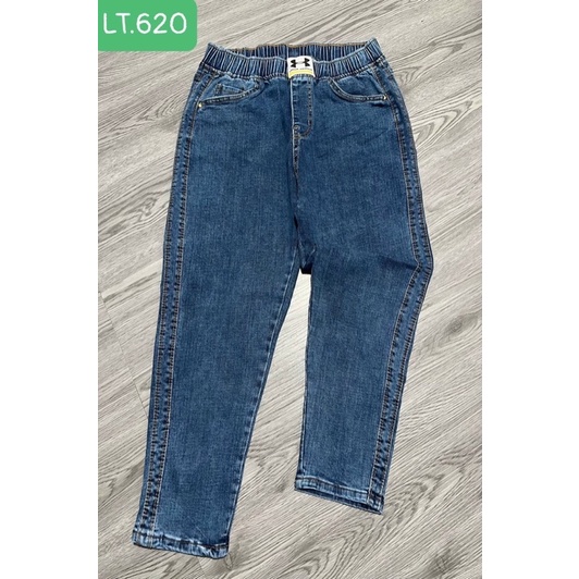 quần jeans lở 9 tấc bigsize co giãn lưng thun 58-80kg - Ảnh 2