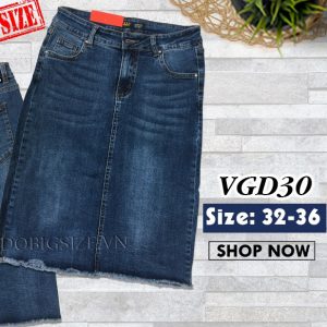 Chân Váy Jean Bút Chì Bigsize Co Giãn VGD30 size 32-36