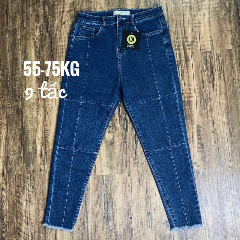 Quần jean nữ bigsize kimfashion, quần jean nữ co giãn lưng cao big size Kl01-2 56-75kg