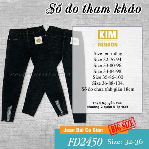 Jean Dài Co Giãn Bigsize FD2450 Size 32-36 - Ảnh 2
